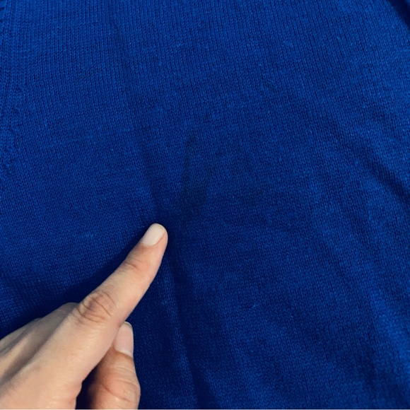 The Quacker Factory NEW Beaded Angel Ramie Blend Blue Knit Sweater Top Small - Picture 5 of 6